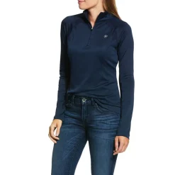 Ariat Sunstopper 2.0 Team Quarter Zip Ladies Baselayer in Blue