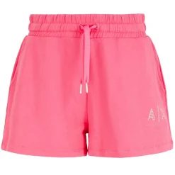 Armani Exchange Dia Lgo Fleece Sweat Shorts in Pink