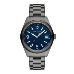 Armani Exchange Exchange Three Hand Date Gunmetal Stainless Steel Watch Ax1421 in Black