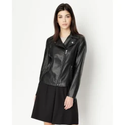 Armani Exchange Leather Jacket in Black