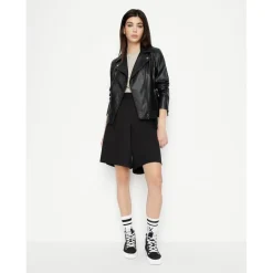 Armani Exchange Leather Jacket in Black