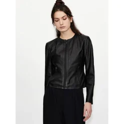 Armani Exchange Leather Jacket in Black