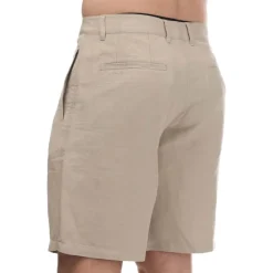 Armani Exchange Mens Linen Rayon Twill Shorts in Beige