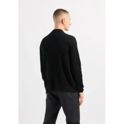 Armani Exchange Rib Knit Mock Neck Regular Fit Sweater in Black