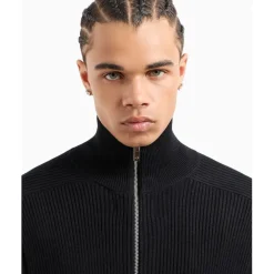 Armani Exchange Turtleneck Long Sleeve Regular Fit Sweater in Black