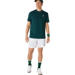 Asics Mens Court Short Sleeve Top in Green