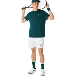 Asics Mens Court Short Sleeve Top in Green