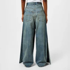 Balenciaga Double Front Effect Denim Jeans in Blue
