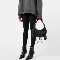 Balenciaga Le Cargole Small Shoulder Bag in Black