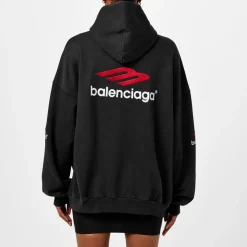 Balenciaga Logo Hoodie in Black