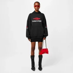 Balenciaga Logo Hoodie in Black