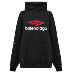 Balenciaga Logo Hoodie in Black