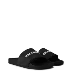 Balenciaga Logo Sliders in Black