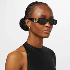 Balenciaga Rectangle Frame Sunglasses in Grey