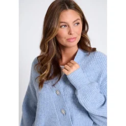 Be You Asymmetrical V-Neck Long Sleeve Sweater in Blue