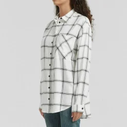 Be You Check Long Sleeve Relaxed Fit Shirt in Black