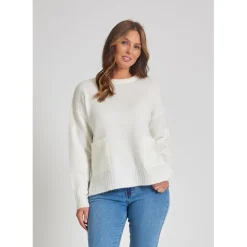 Be You Crew Neck Regular Fit Sweater in Cream