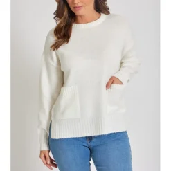 Be You Crew Neck Regular Fit Sweater in Cream