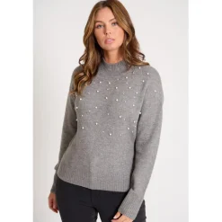 Be You Crew Neck Regular Fit Long Sleeve Sweater in Grey