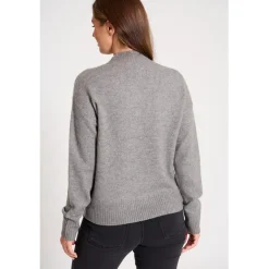 Be You Crew Neck Regular Fit Long Sleeve Sweater in Grey