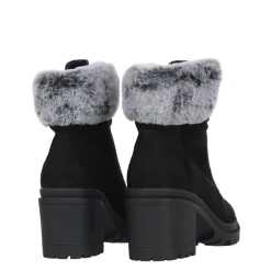 Be You Faux Fur Collar Boot in Black