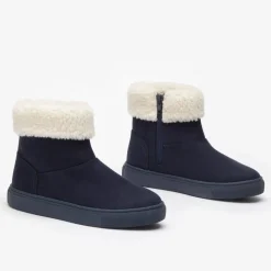 Be You Girls Borg Trim Ankle Boot in Blue