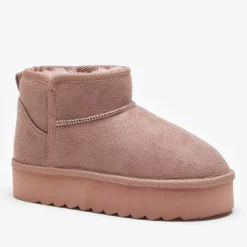 Be You Girls Low Ankle Flatform Boot in Nude