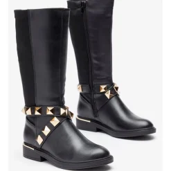 Be You Girls Stud Wrap Boot in Black