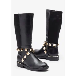 Be You Girls Stud Wrap Boot in Black