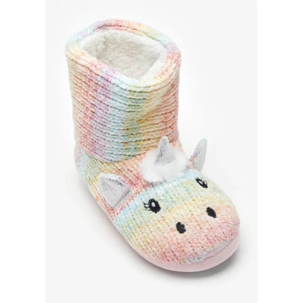 Be You Girls Unicorn Rainbow Booties in Multi