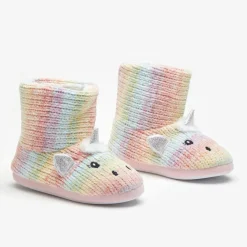Be You Girls Unicorn Rainbow Booties in Multi
