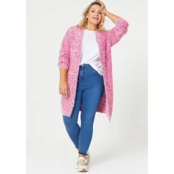 Be You Lantern Yarn Relaxed Fit Sweater in Pink