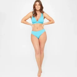 Be You Textured Triangle Bikini Top in Blue