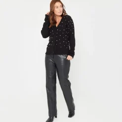 Be You V-Neck Long Sleeve Sweater in Black