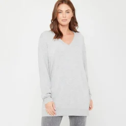 Be You V-Neck Relaxed Fit Sweater in Grey