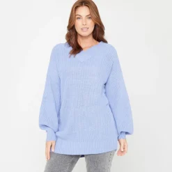 Be You V-Neck Slouch Sweater in Pink