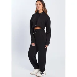 Be You You Crop Hoodie in Black