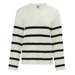 Be You You Women Stripe Long Sleeve Jumper in Cream