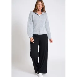 Be You Zip Neck Long Sleeve Sweater in Grey