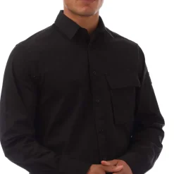 Belstaff Garment Dye Cotton Scale Shirt in Black