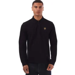 Belstaff Long Sleeved Polo Shirt in Black