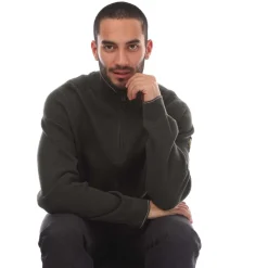 Belstaff Pima Cotton Cole Quarter Zip Jumper in Green