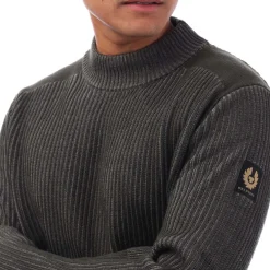 Belstaff Stanley Mock Neck Jumper in Green