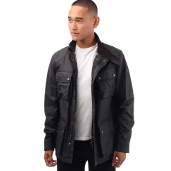 Belstaff Waxed Cotton Fieldmaster Jacket in Black