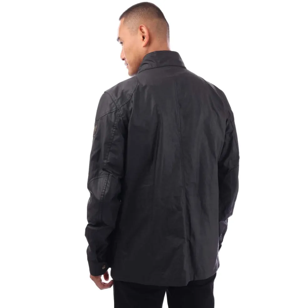 Belstaff Waxed Cotton Fieldmaster Jacket in Black