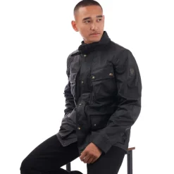Belstaff Waxed Cotton Fieldmaster Jacket in Black