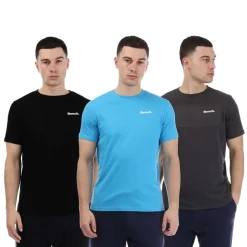Bench Lirrik 3 Pack Logo T-Shirts in Grey blue
