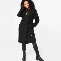 Biba Billie Belted Coat in Black