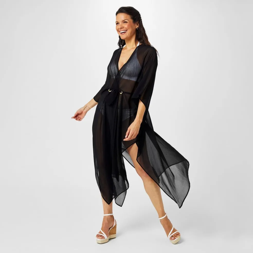 Biba Chiffon Kaftan in Black