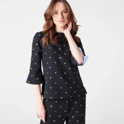 Biba Contour Cuff Shell Blouse in Multi